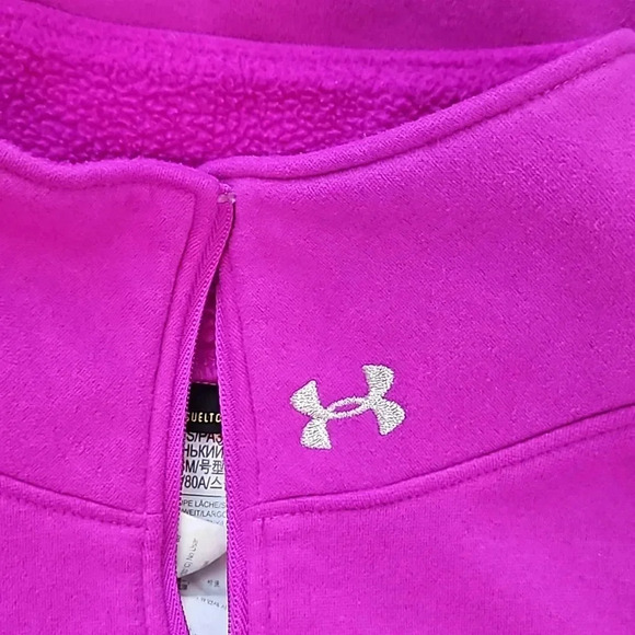 Under Armour‎ half zip fleece pullover jacket fuschia purple size small - Picture 2 of 7